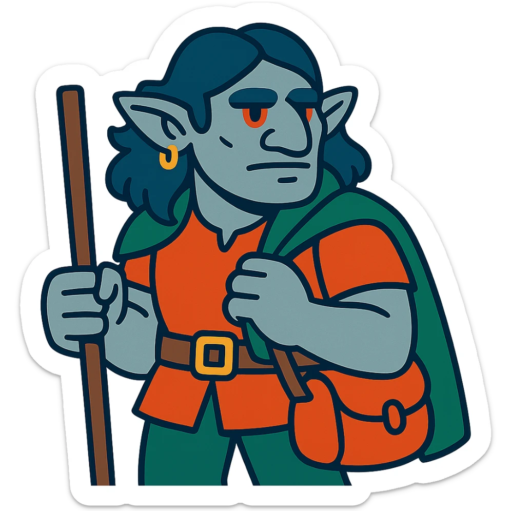 firbolg with grey skin sticker