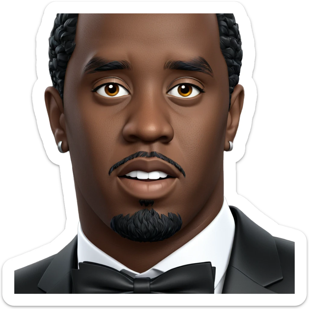 dark-skinned male portrait with bowtie sticker