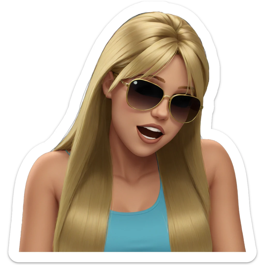 blonde beauty with sunglasses sticker