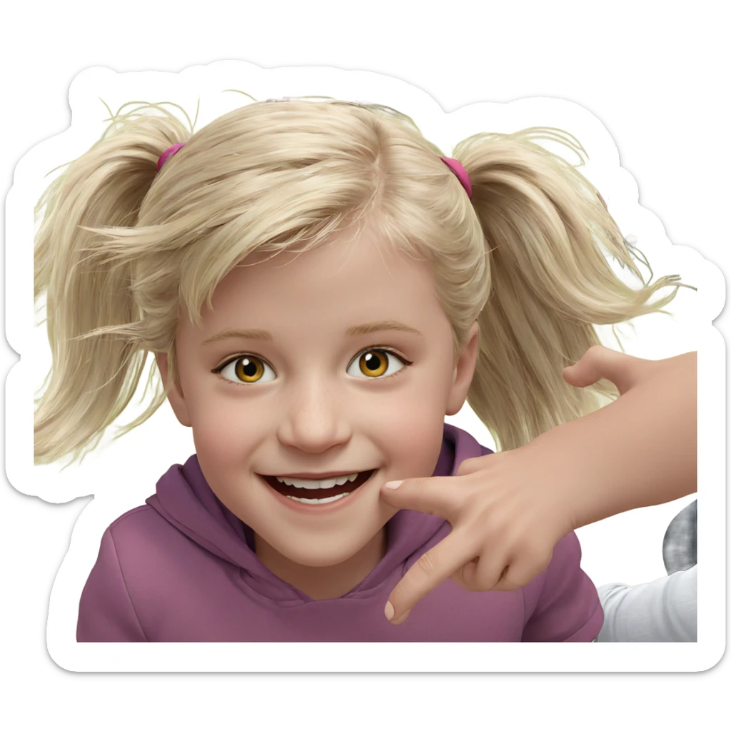 playful girls smiling outdoors sticker