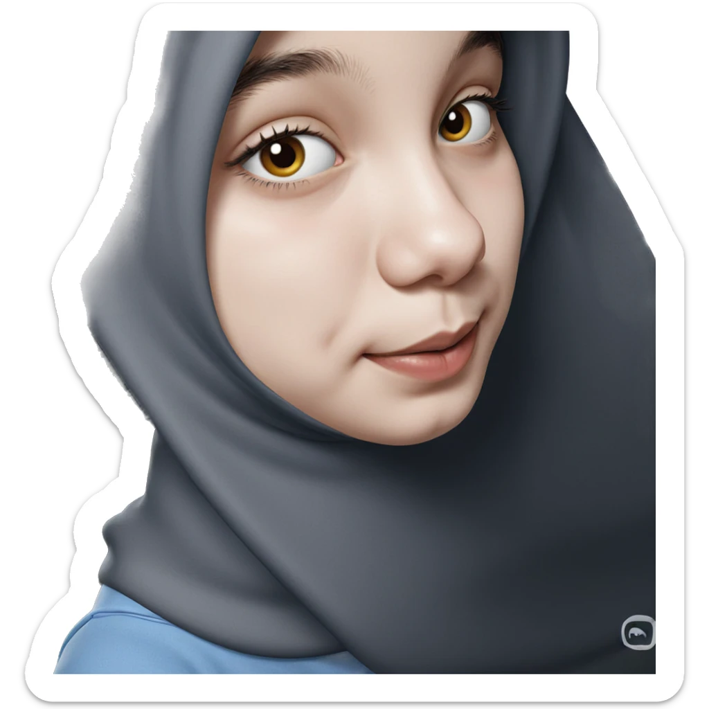 realistic portrait of girl sticker