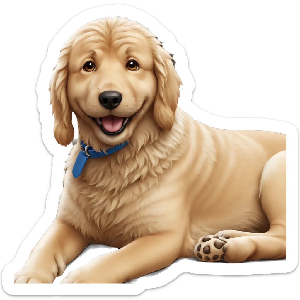 realistic dog on couch sticker