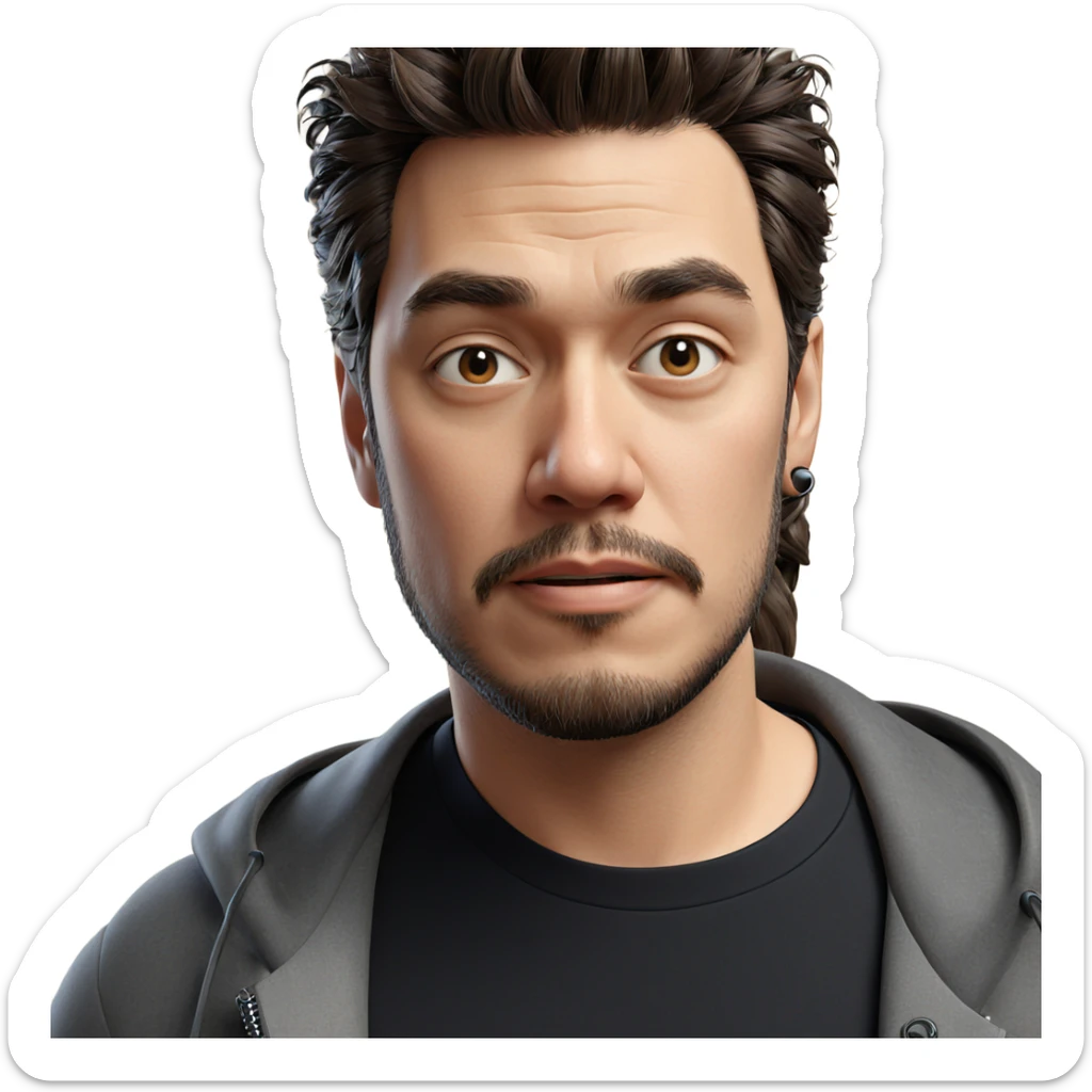 stylish male portrait with beard sticker