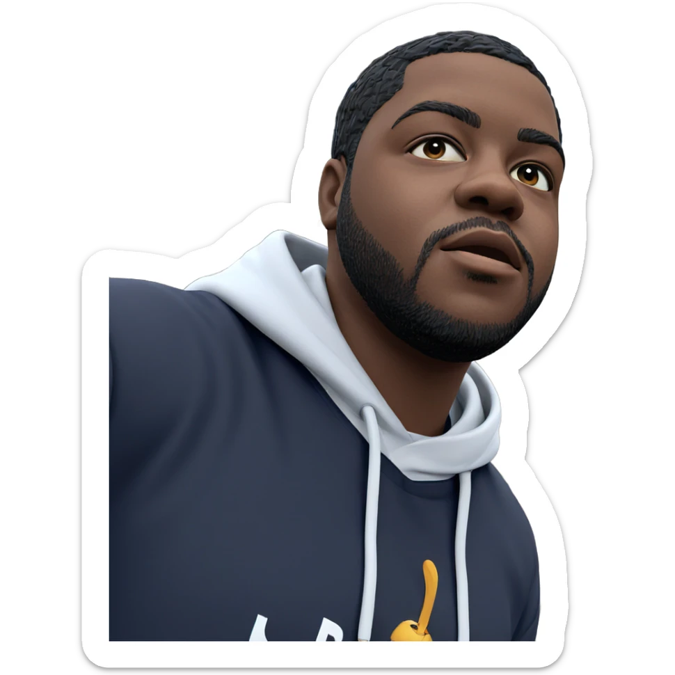 dark-skinned boy in hoodie sticker