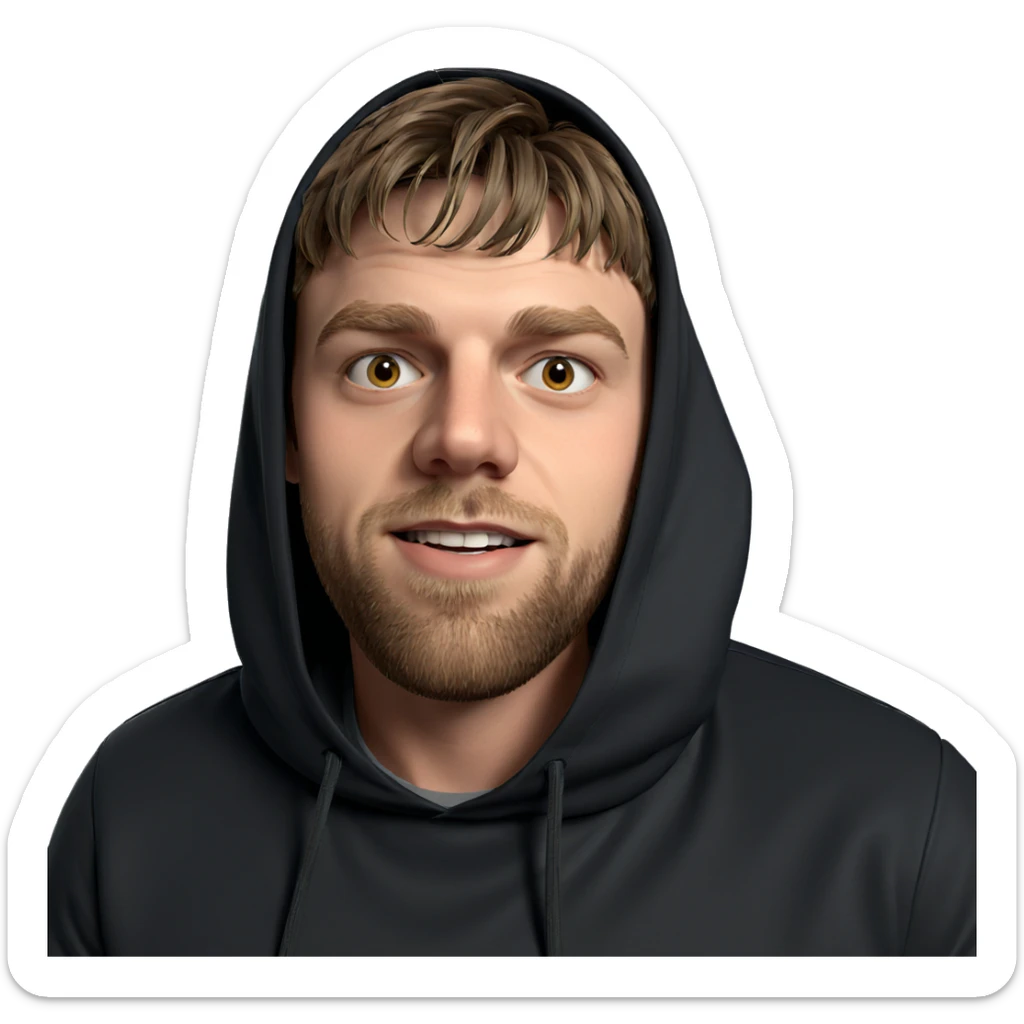 brown haired boy indoors sticker