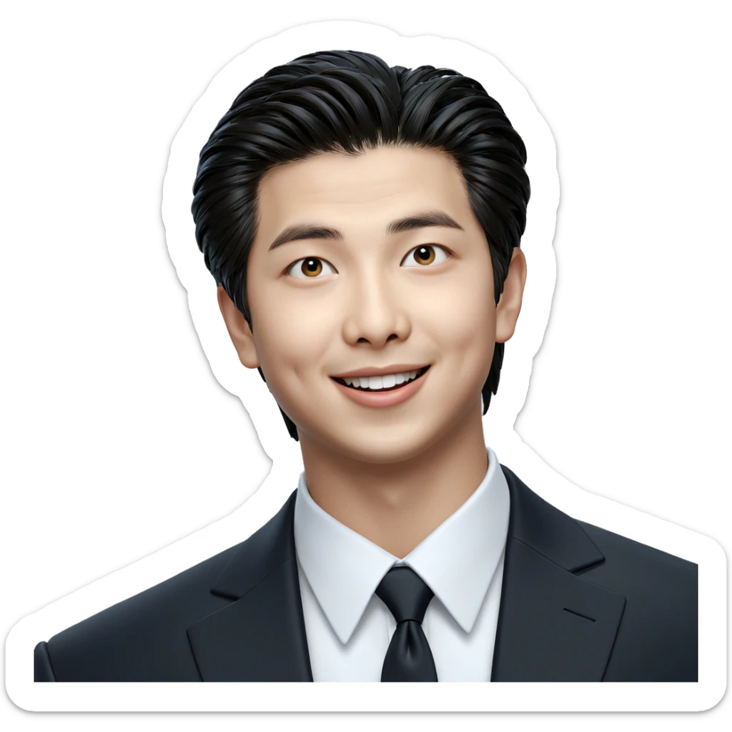 smiling boy in formal attire sticker