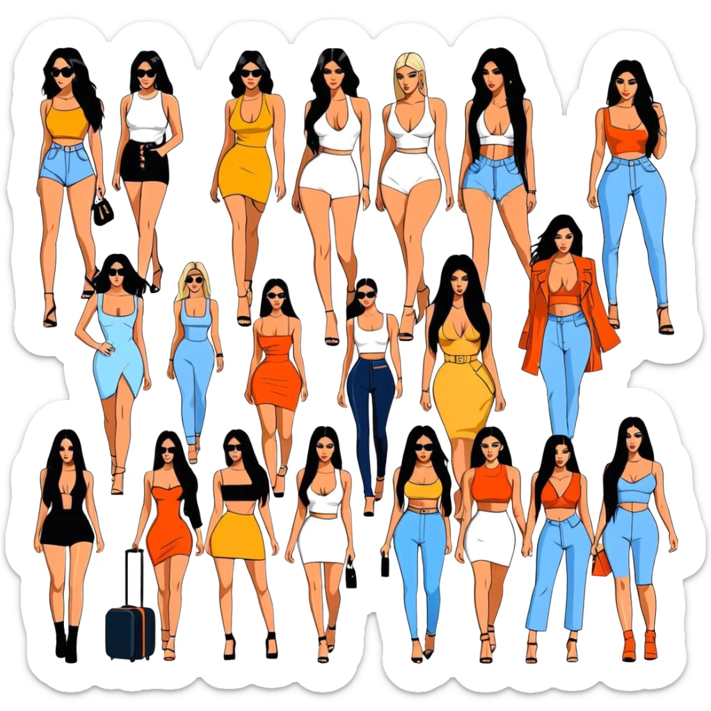 Josh King Madrid JetSet, Tefi Valenzuela, Ana Cheri, Valeria Orsini, Timiree, Kim Kardashian , Kylie Jenner, Narmin Assira, Jamie Maelani, Ashley Flores, Dan Fleyshman, DanielG, Shelby Sapp sticker