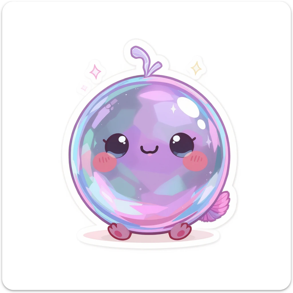 cute and shiny object, no background sticker