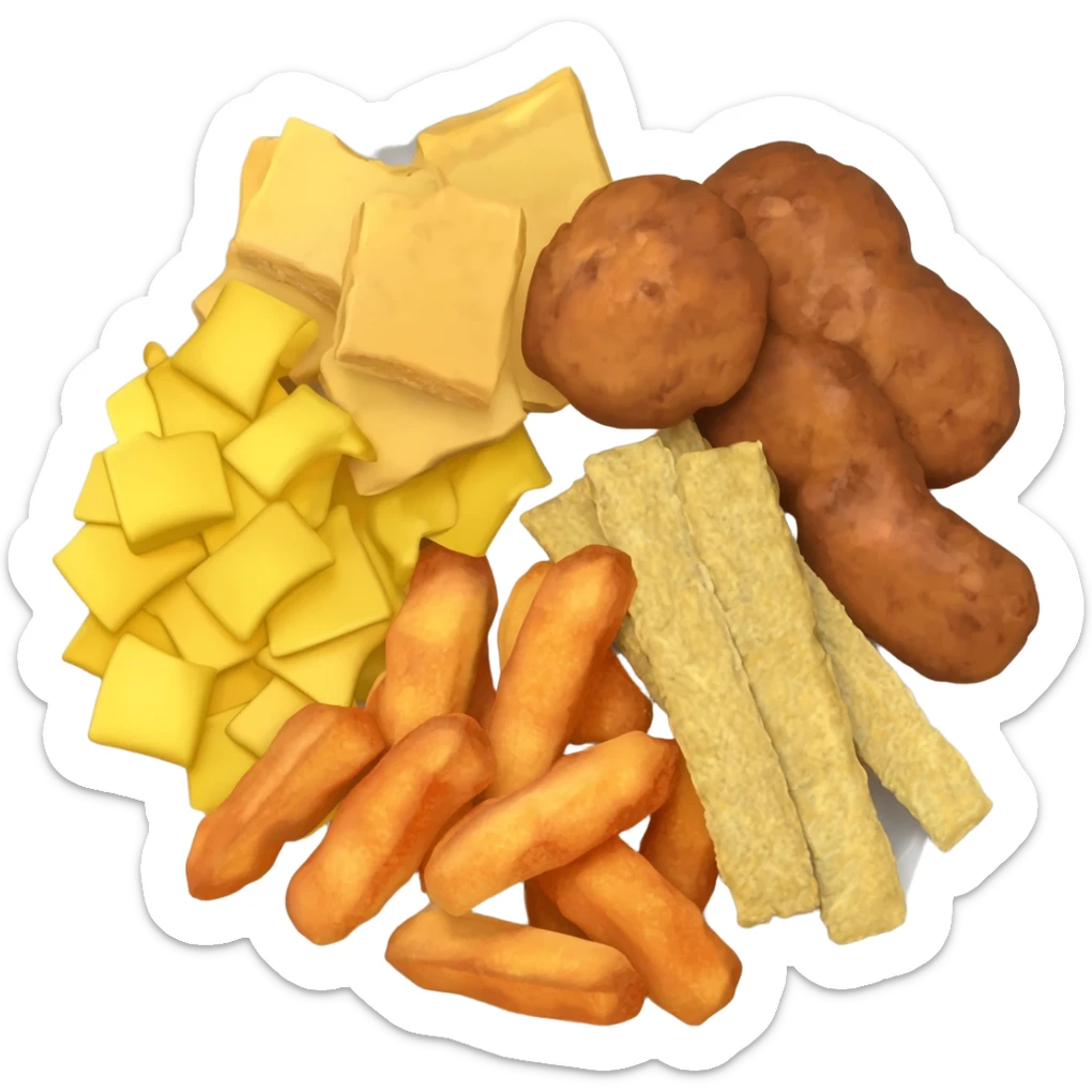 a plate of junk food sticker