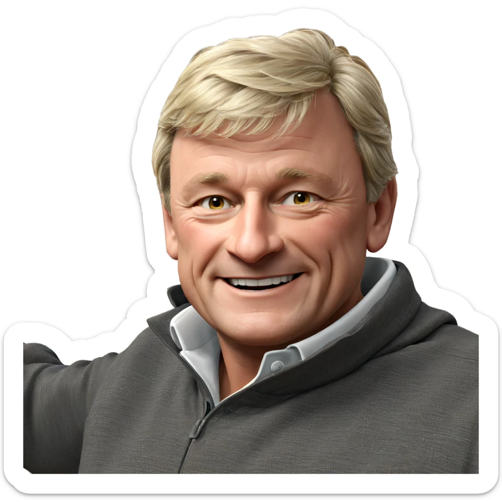 happy older man portrait sticker