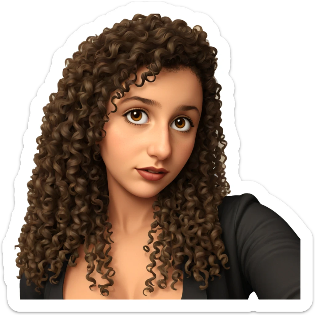curly haired girl portrait sticker