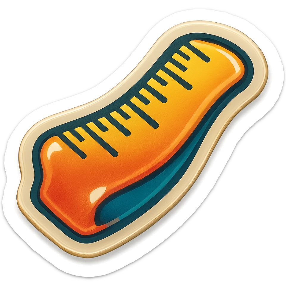 A measurement rule sticker in retro stickers style, with a vintage design and colorful details sticker