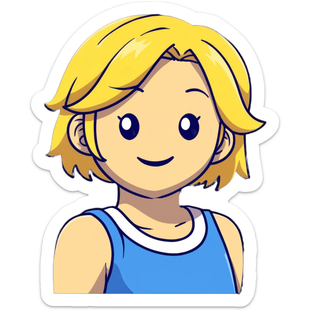 Smiling Lucy Heartfilia from Fairy Tail with blonde hair sticker