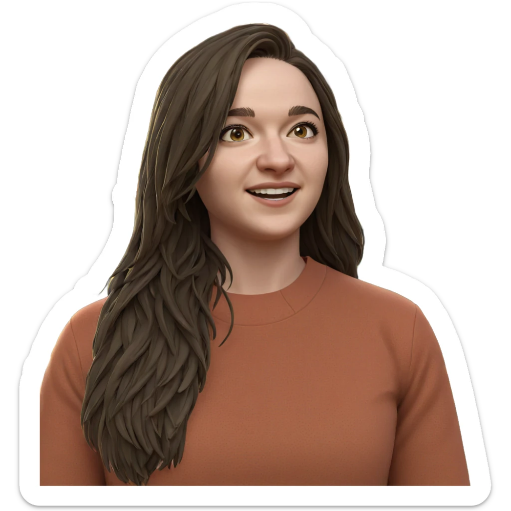 smiling girl outdoors by tree sticker