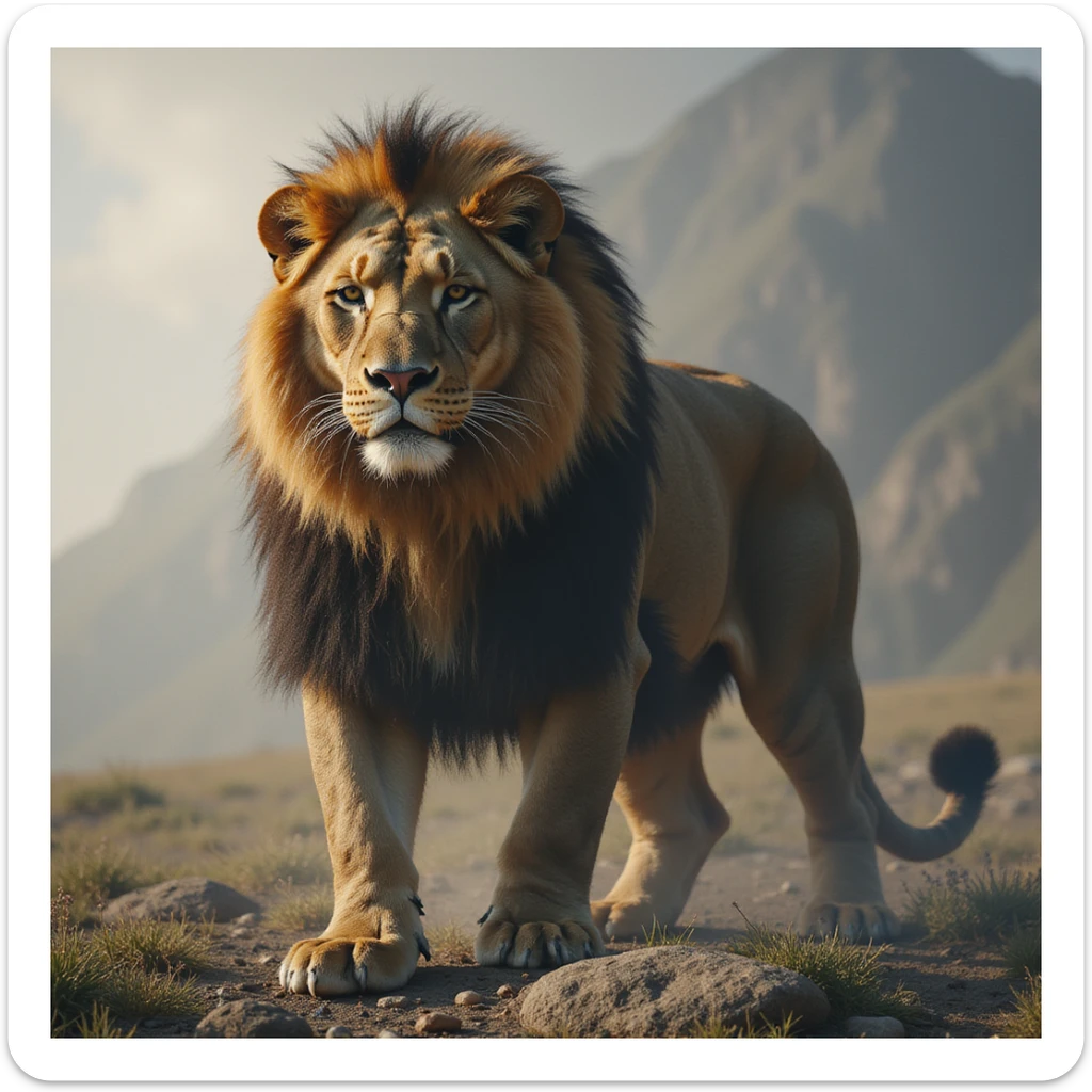 the world's biggest cat, majestic and oversized, photorealistic style sticker