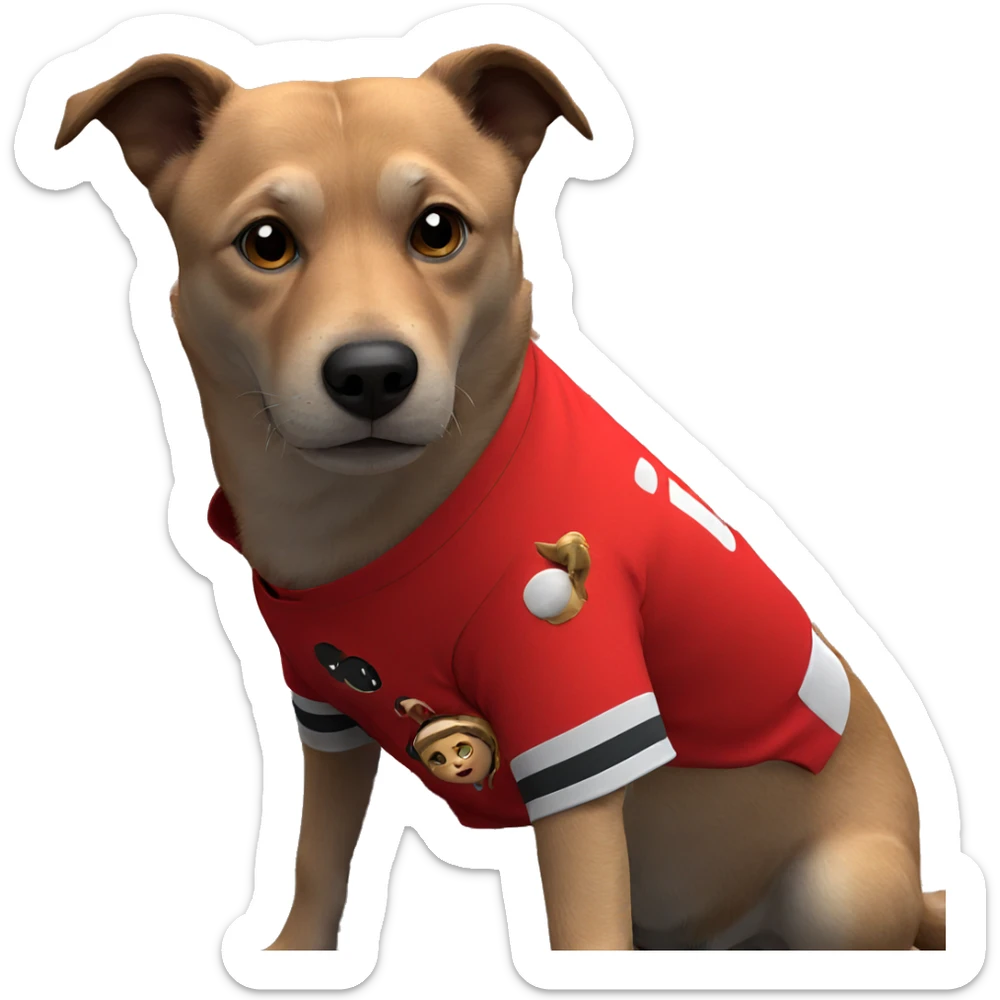 red shirt on sleeping pet sticker