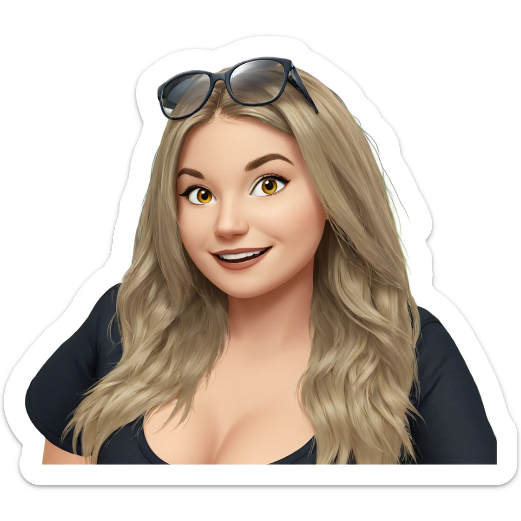 smiling girl with glasses sticker