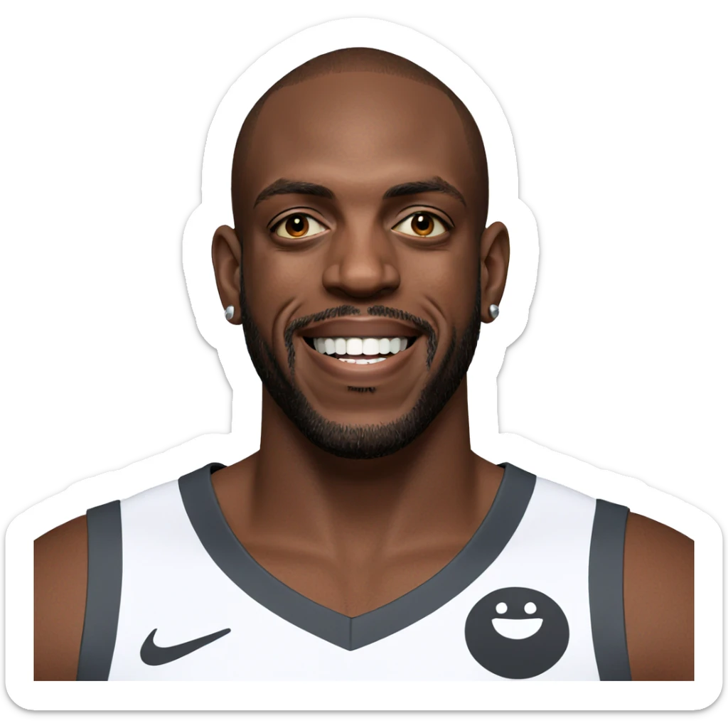 smiling dark-skinned man with earrings sticker
