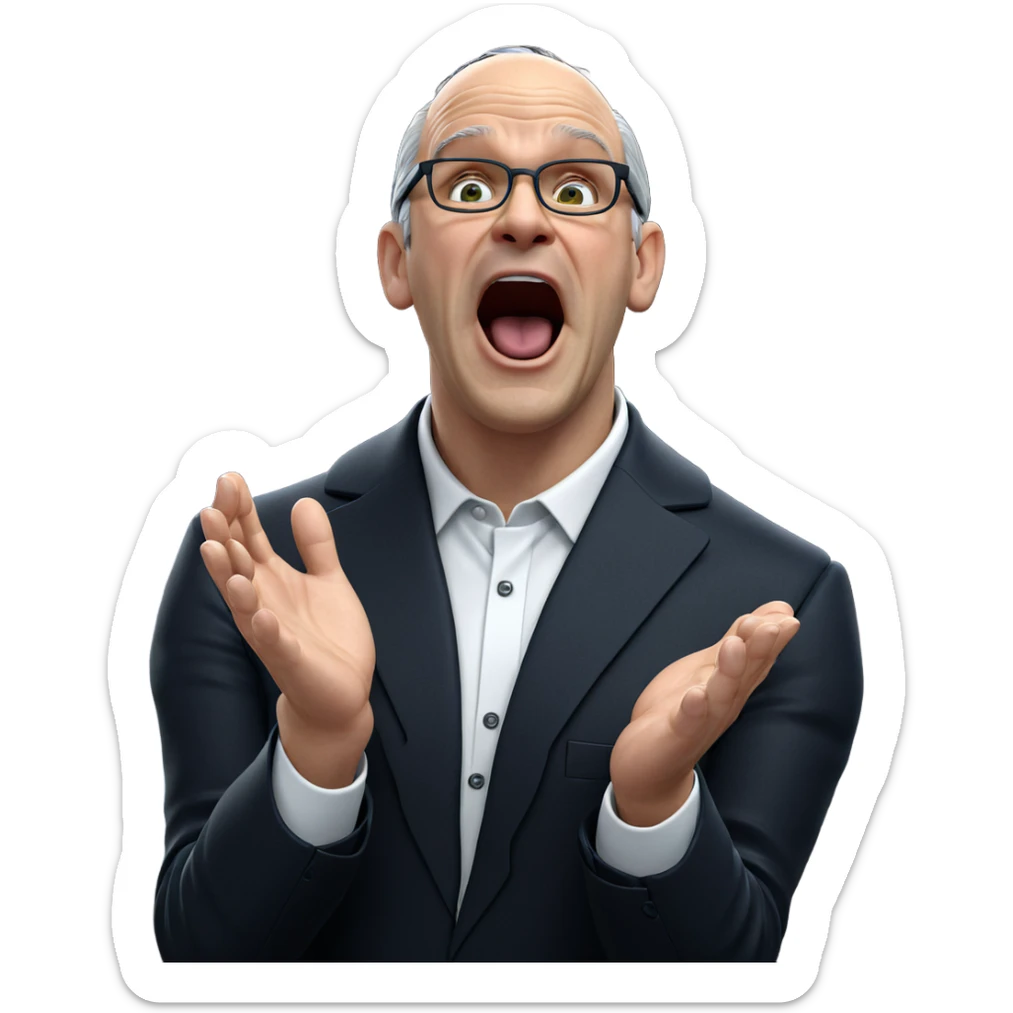 old man in formal attire sticker