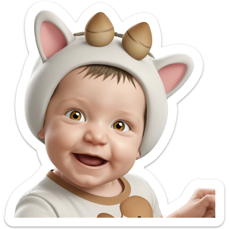 boy with animal ears sticker