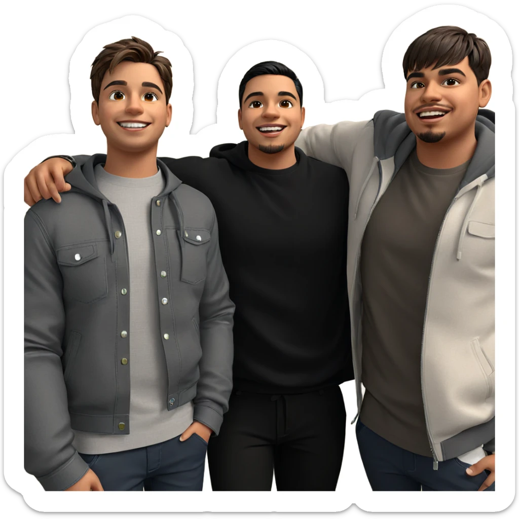 smiling boys in stylish outfits sticker