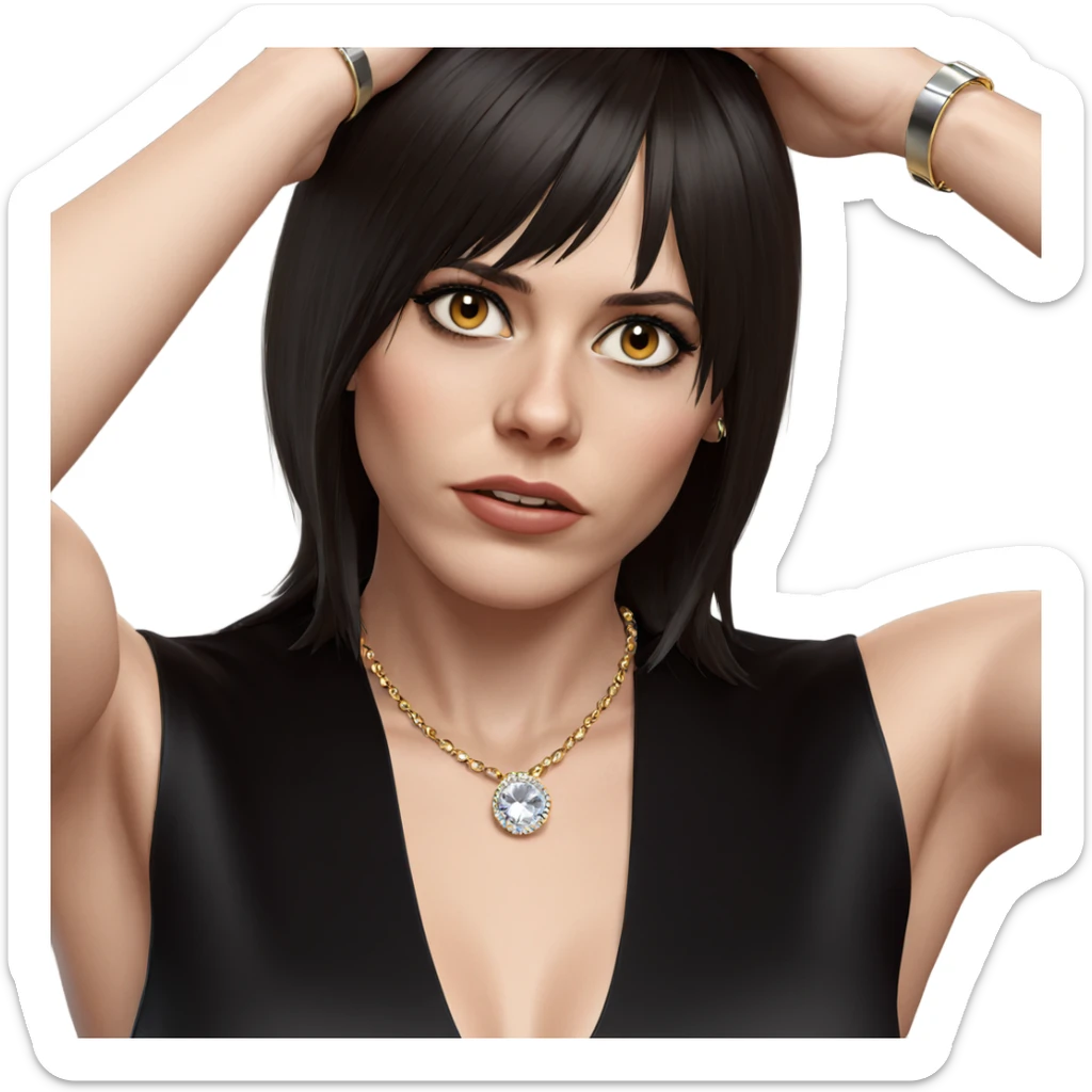 girl in jewelry pose sticker