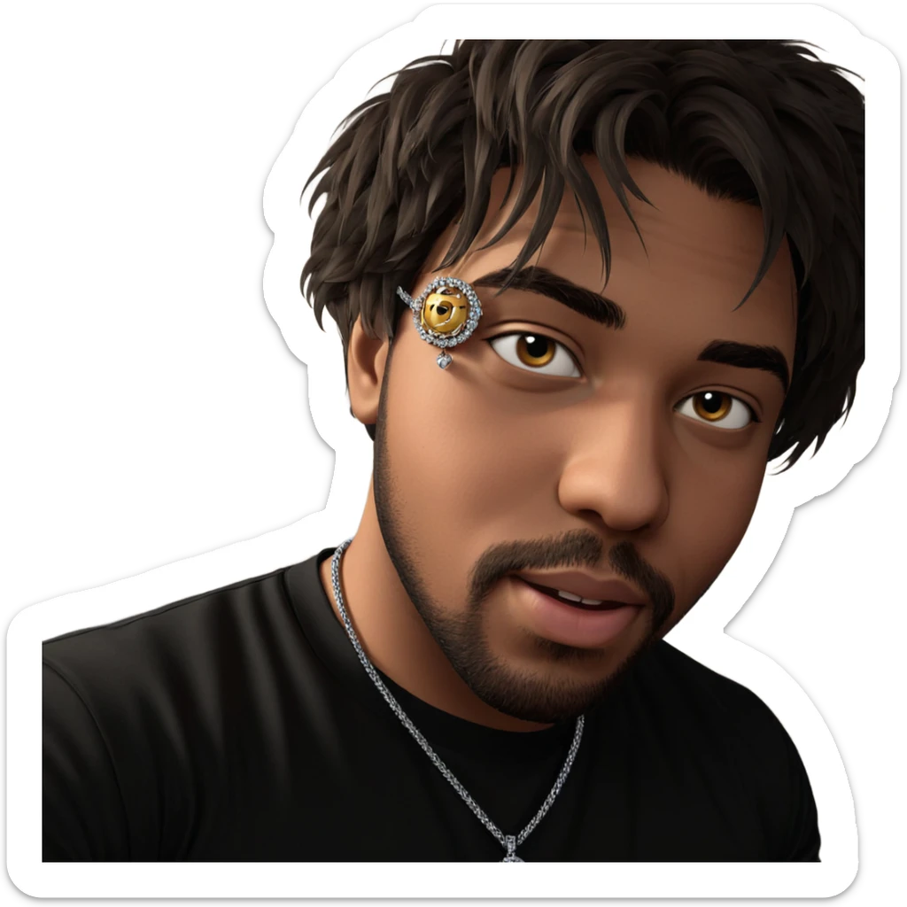 handsome male portrait with jewelry sticker