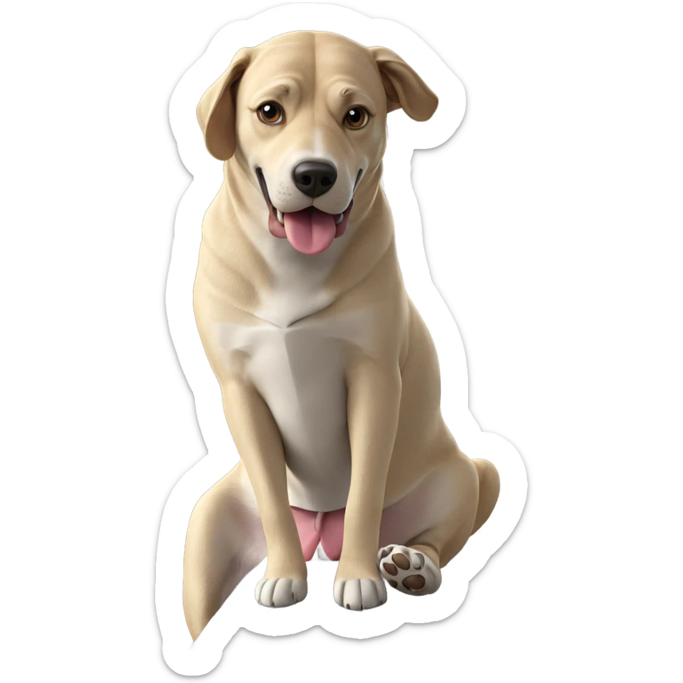 dog's tongue by the window sticker