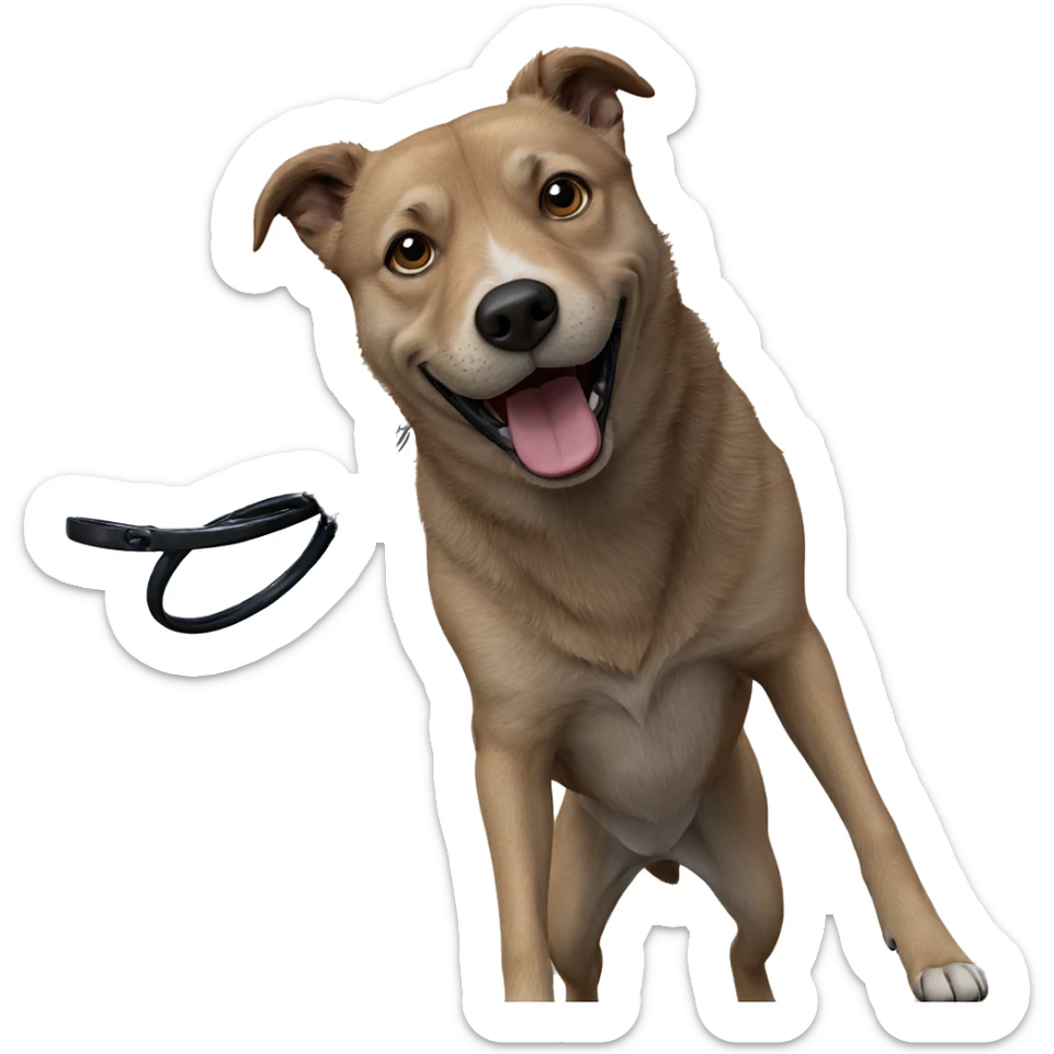dog displaying playful expression sticker