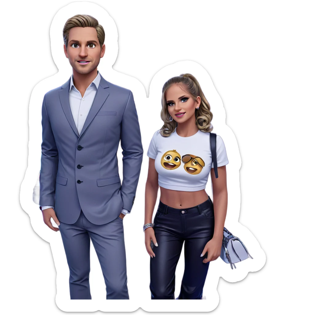 group fashion pose with navel sticker