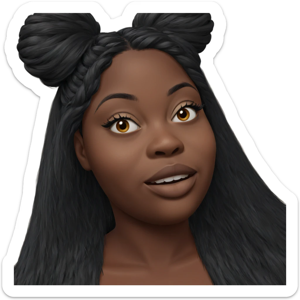 smiling girl with dark skin sticker