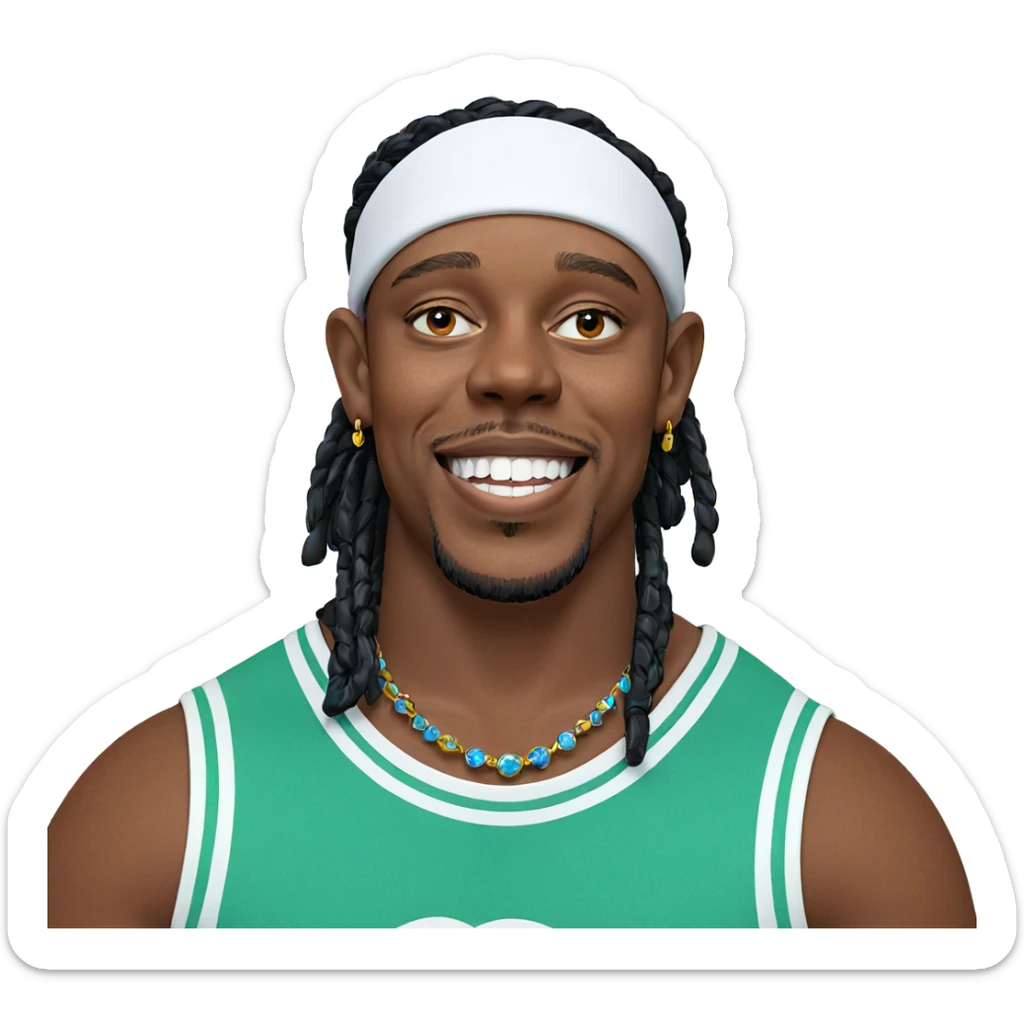 smiling boy with earrings sticker