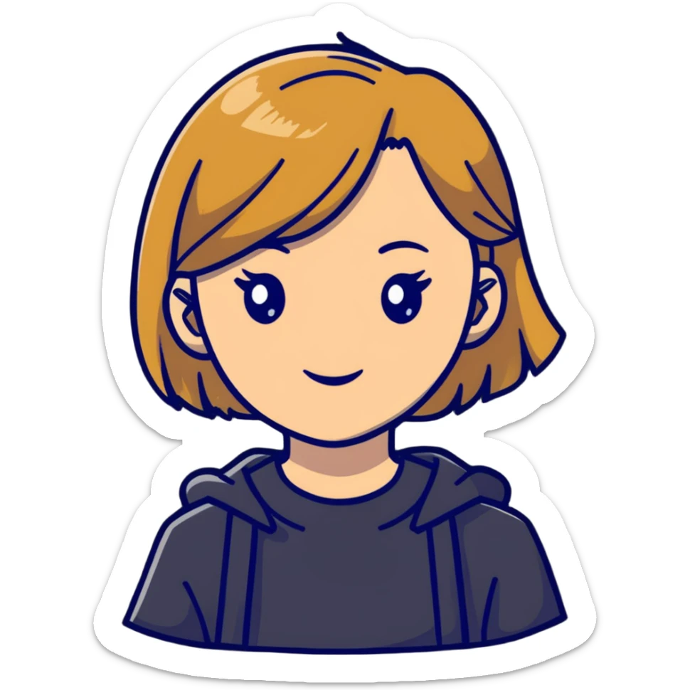 Girl with dark blond hair sticker