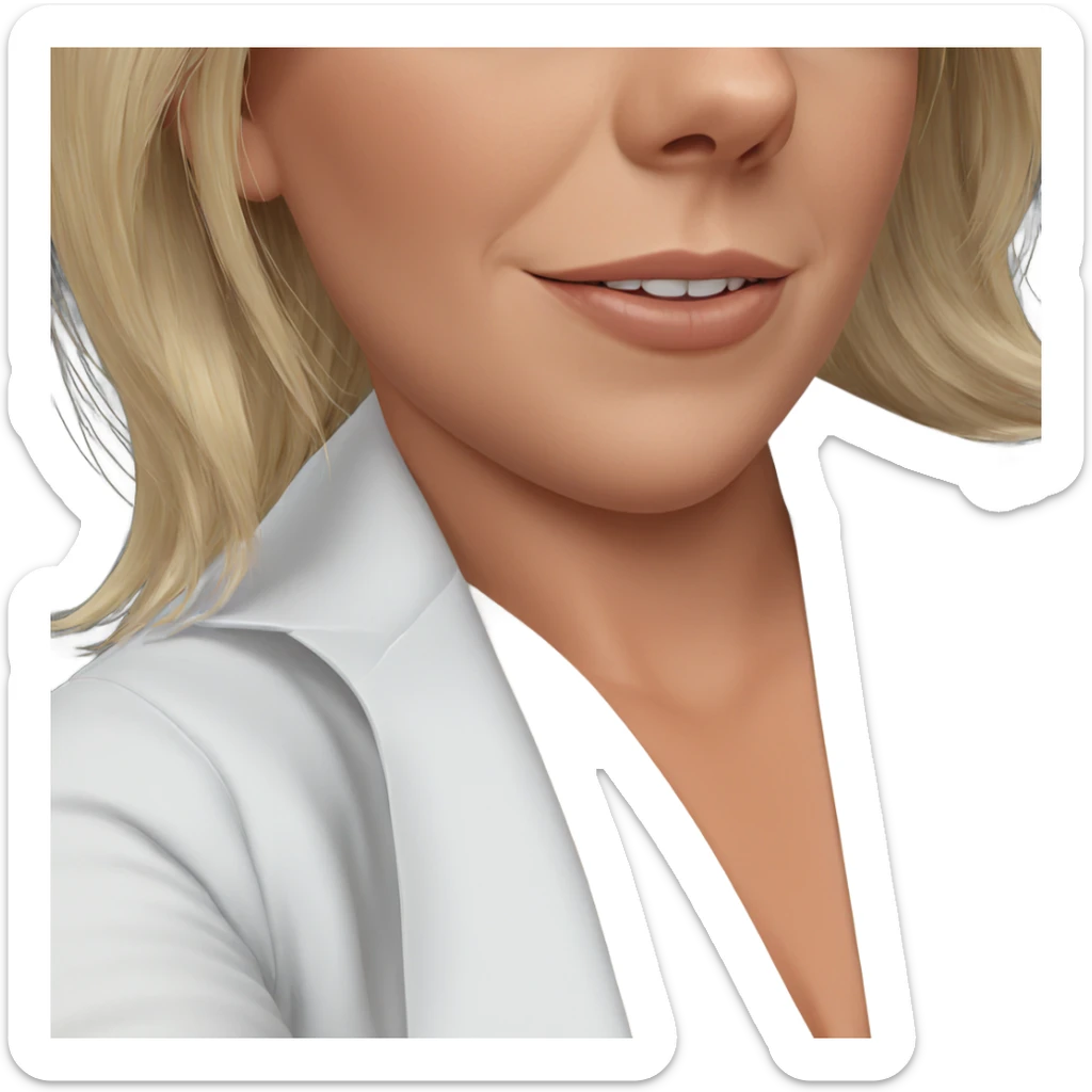 blonde girl in white shirt sticker