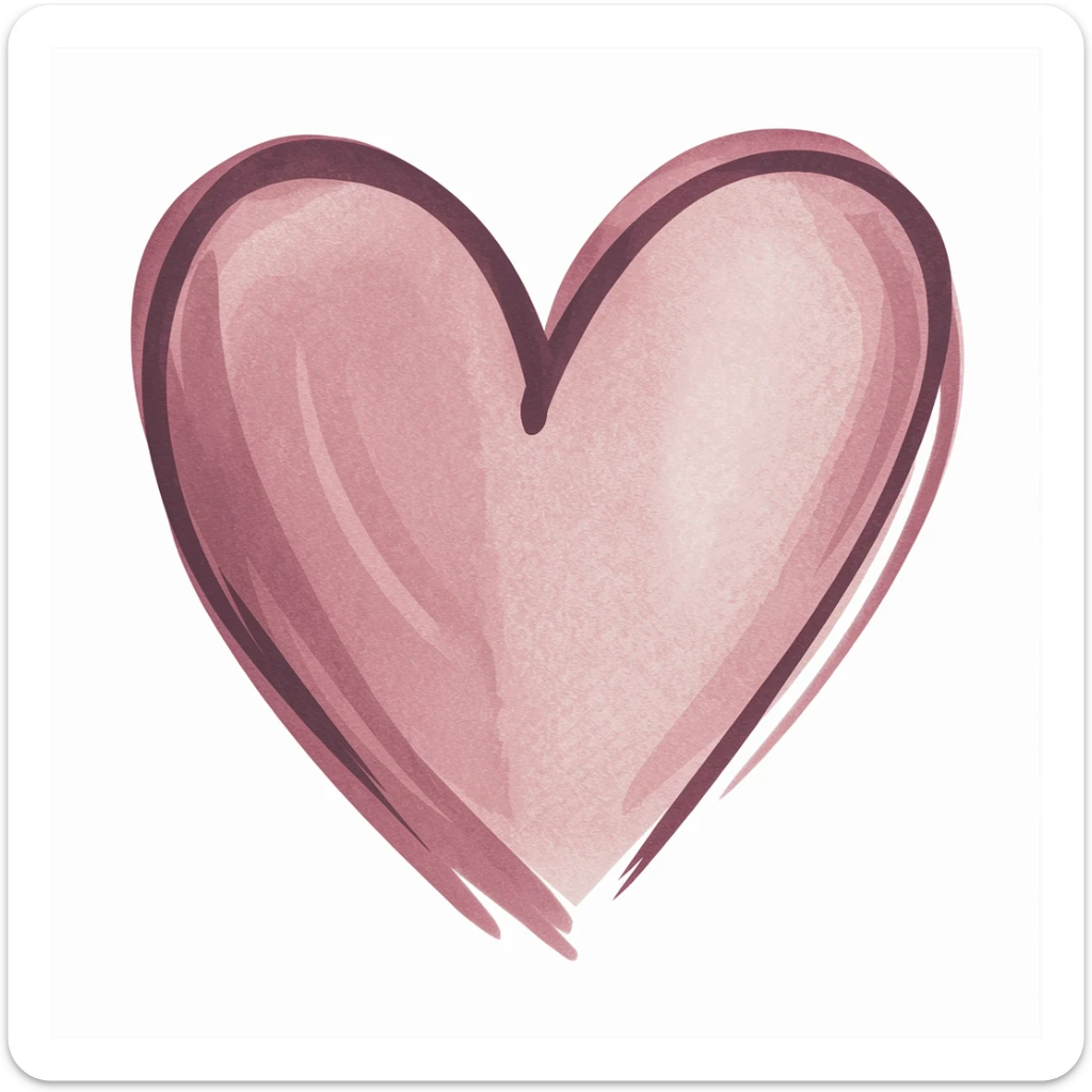 heart with a soft watercolor wash sticker