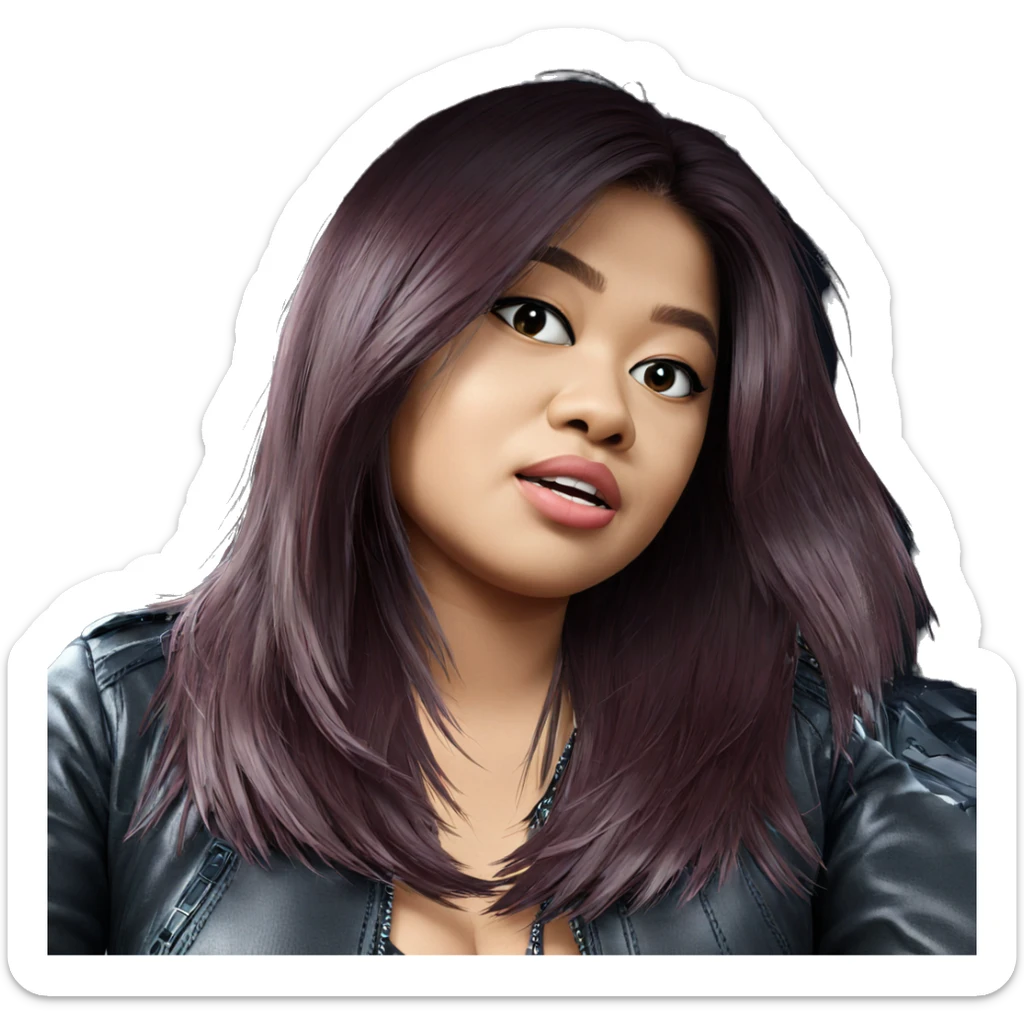 girl in leather jacket sticker