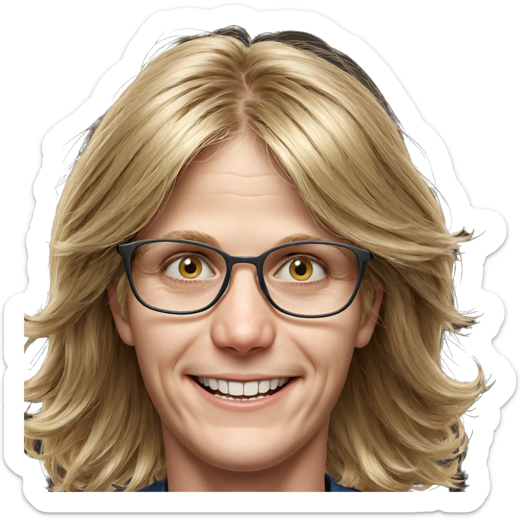smiling blonde boy portrait sticker
