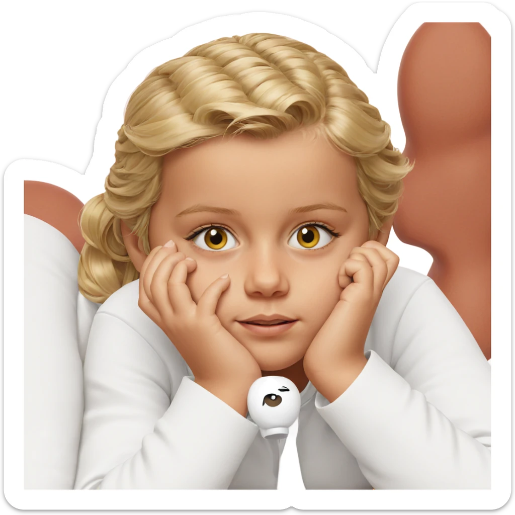 blonde girl gazing at viewer sticker