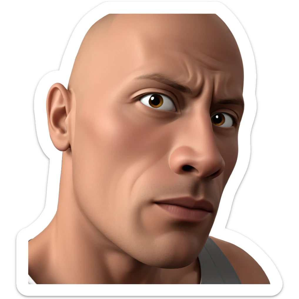 bald meme portrait of boy sticker