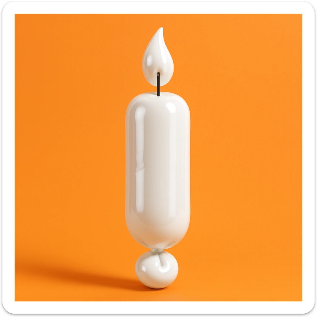 white candle, balloon style sticker