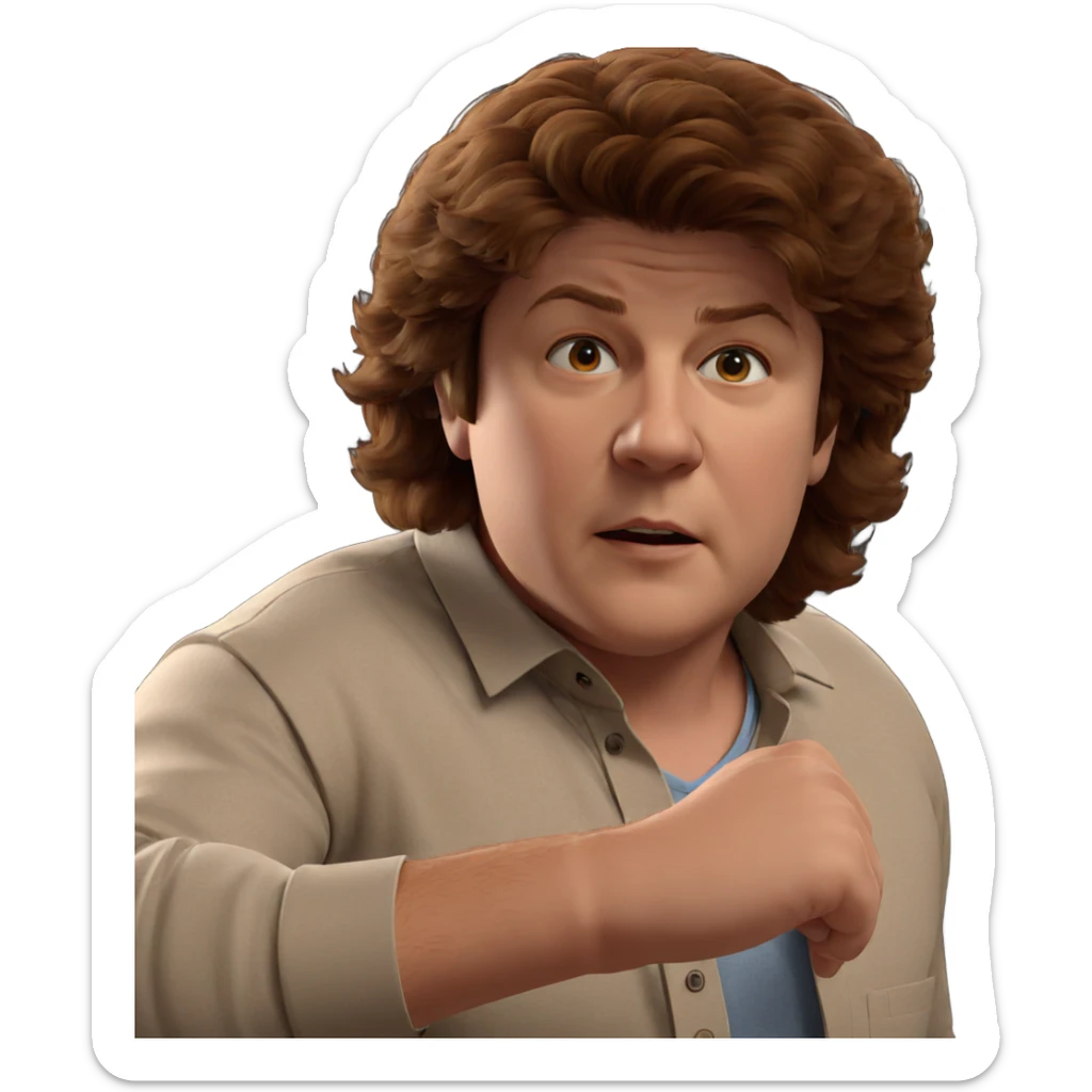 brown haired boy in shirt sticker