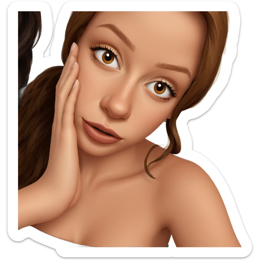 realistic portrait of girl sticker