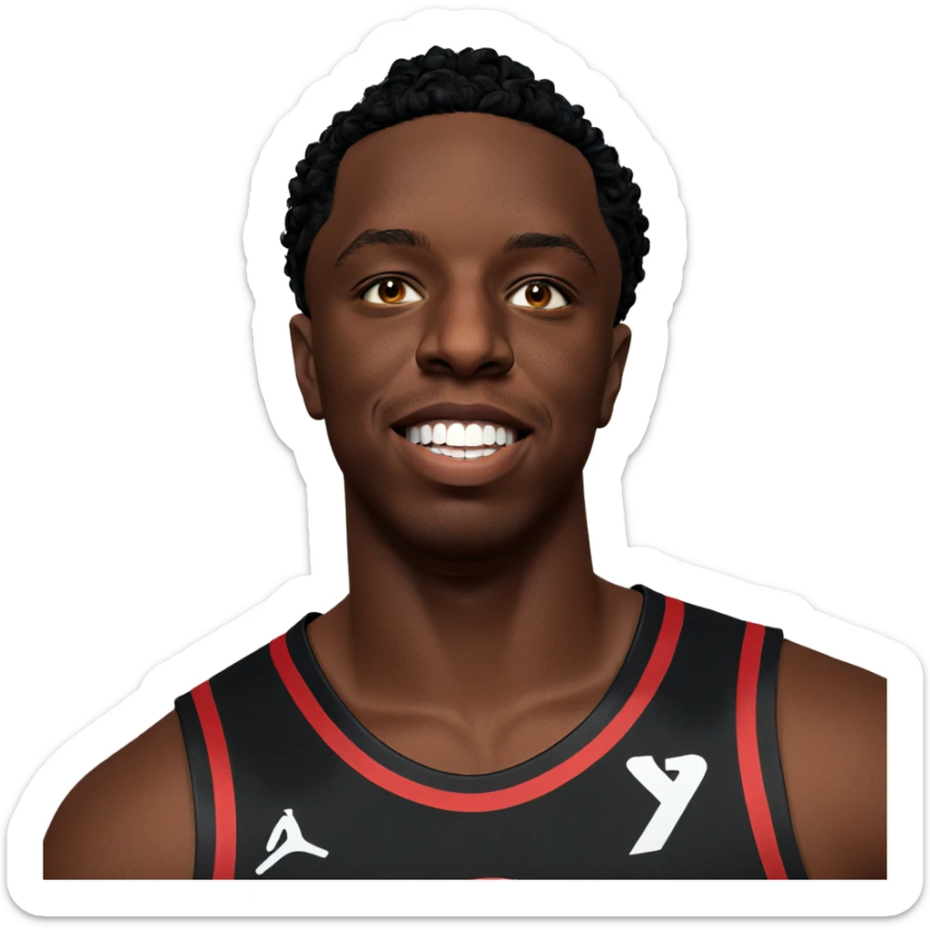 smiling dark-skinned basketball player sticker