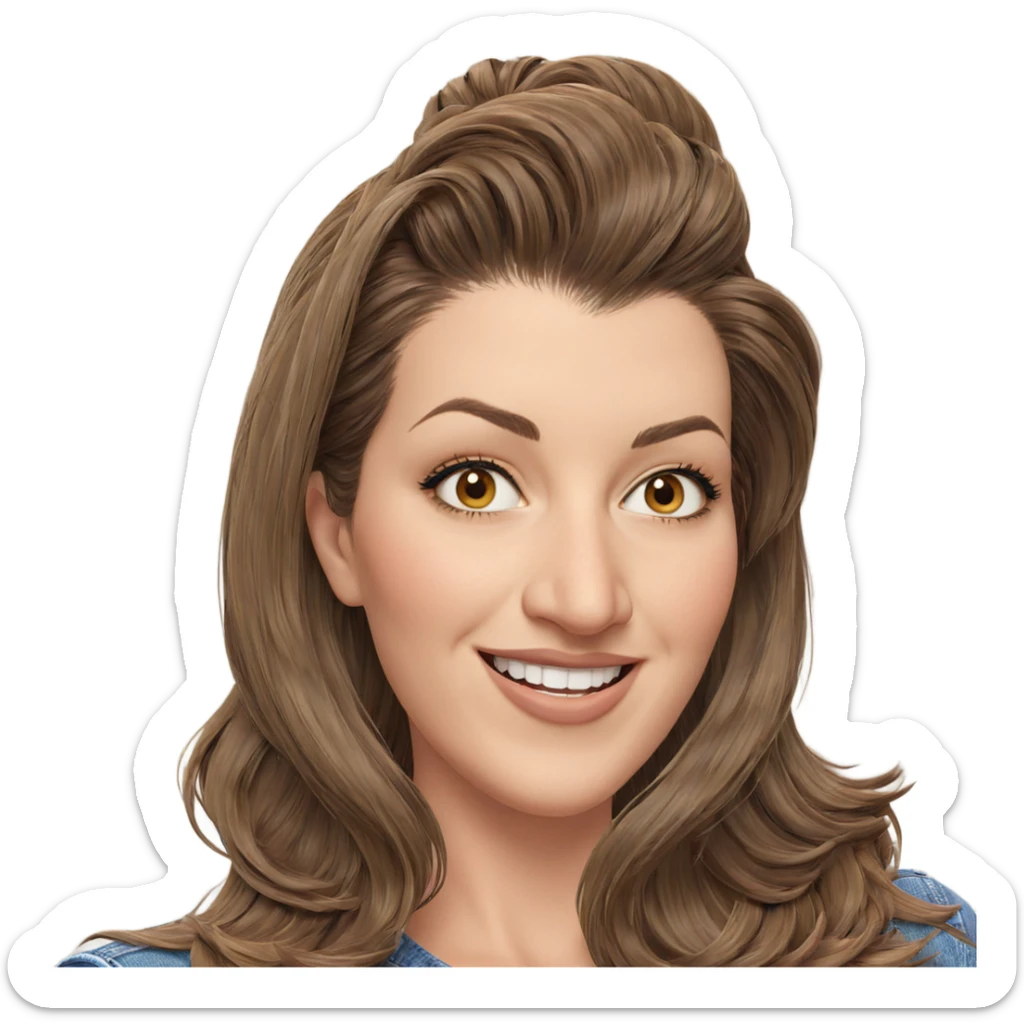 smiling girl with brown hair sticker