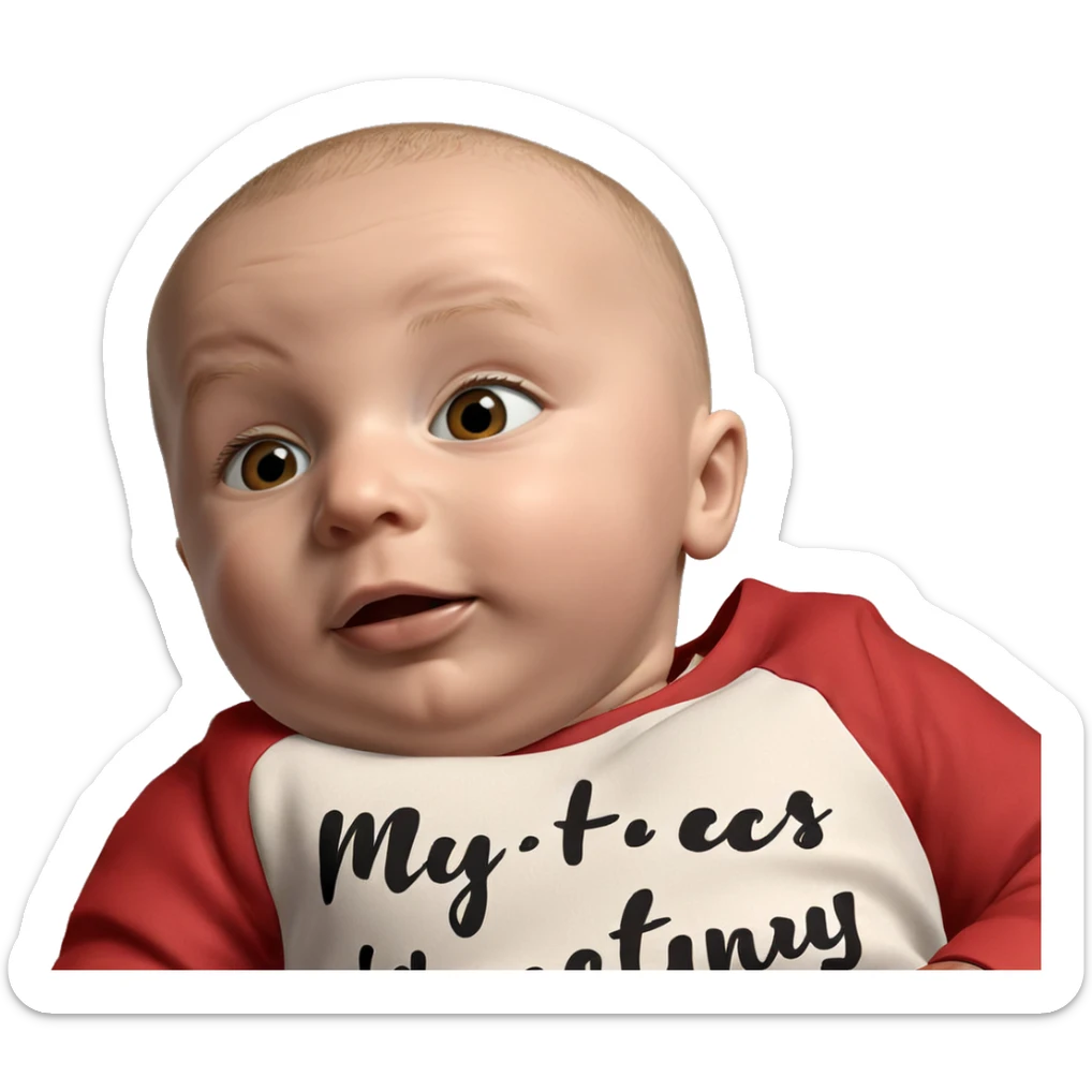 bald meme boy in shirt sticker