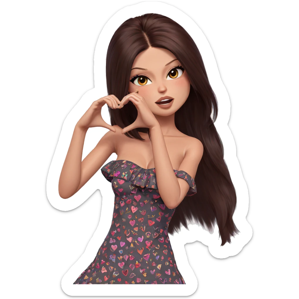 heart hands girl portrait sticker