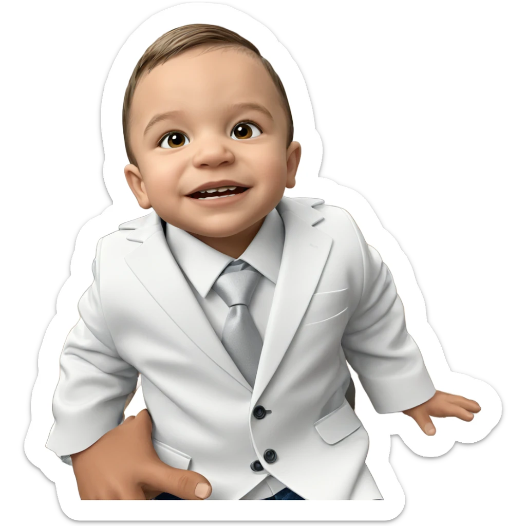 formal boy sitting in chair sticker