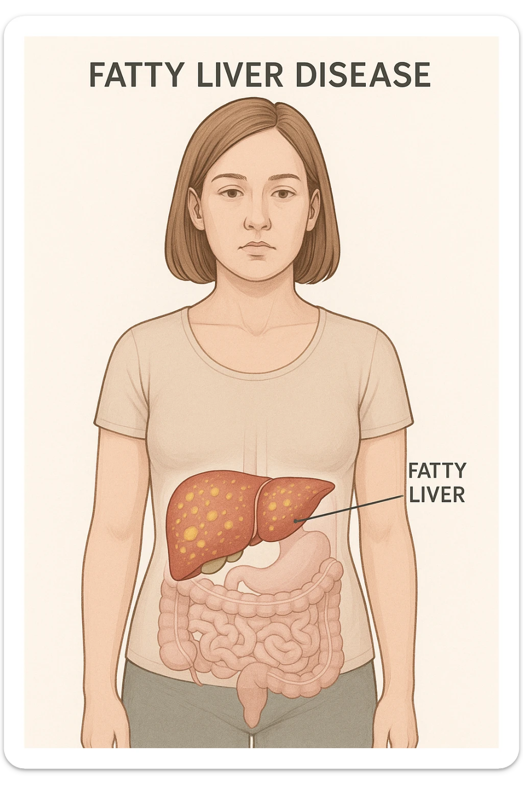 donna con fegato grasso sticker
