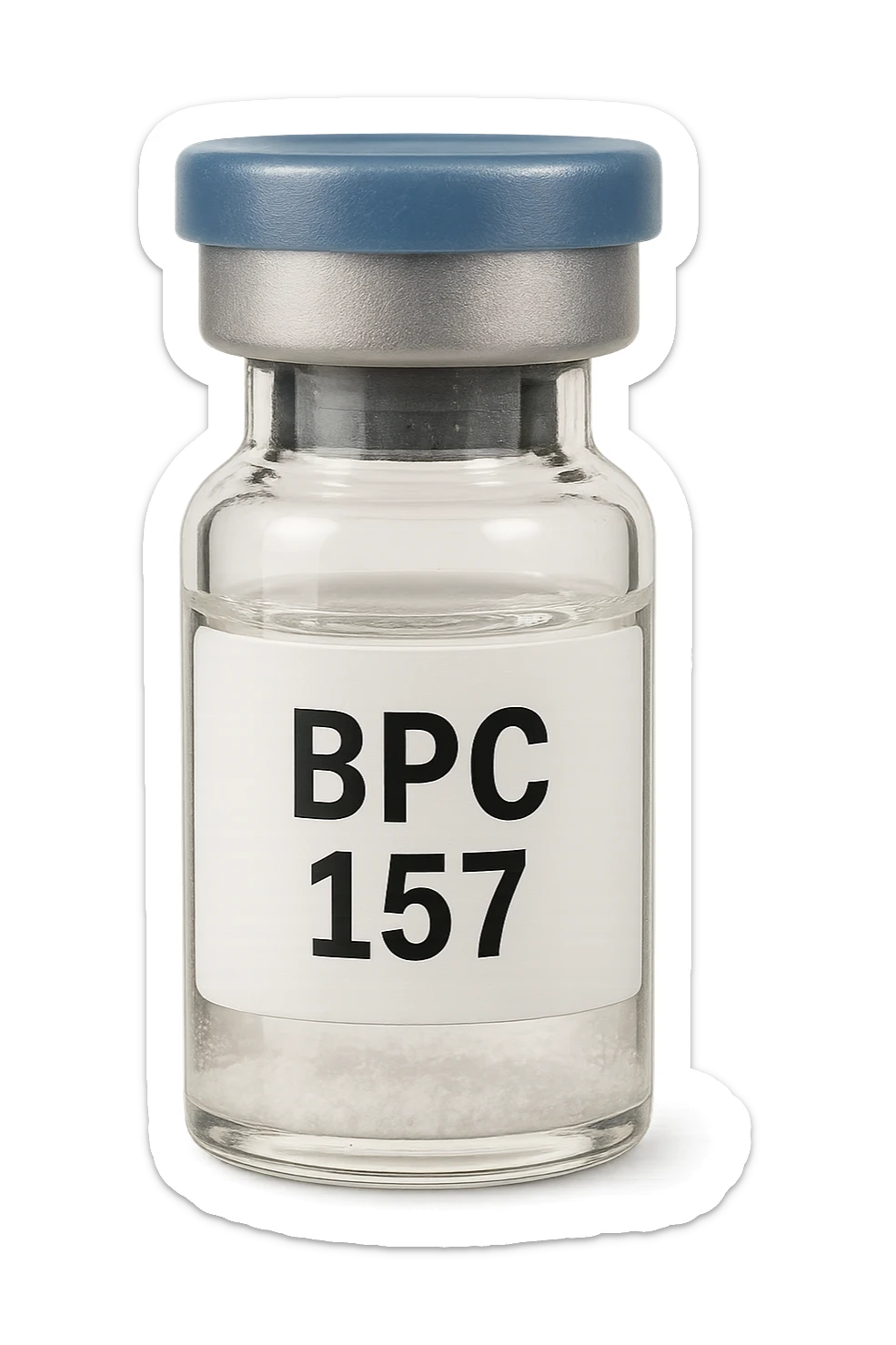 BOCCETTA DI FIALA MEDICA CON LA SCRITTA "BPC 157" SULL'ETICHETTA, iperrealistiche 4k sticker