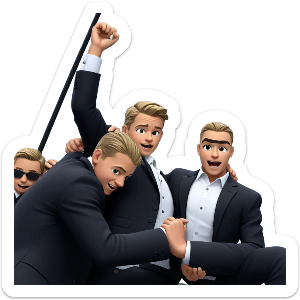 boys in formal attire outdoors sticker